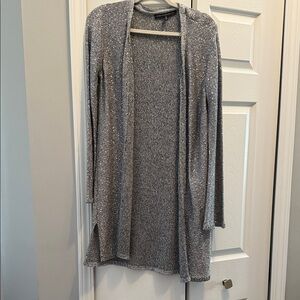 White House Black Market Shimmering Gray Cardigan
